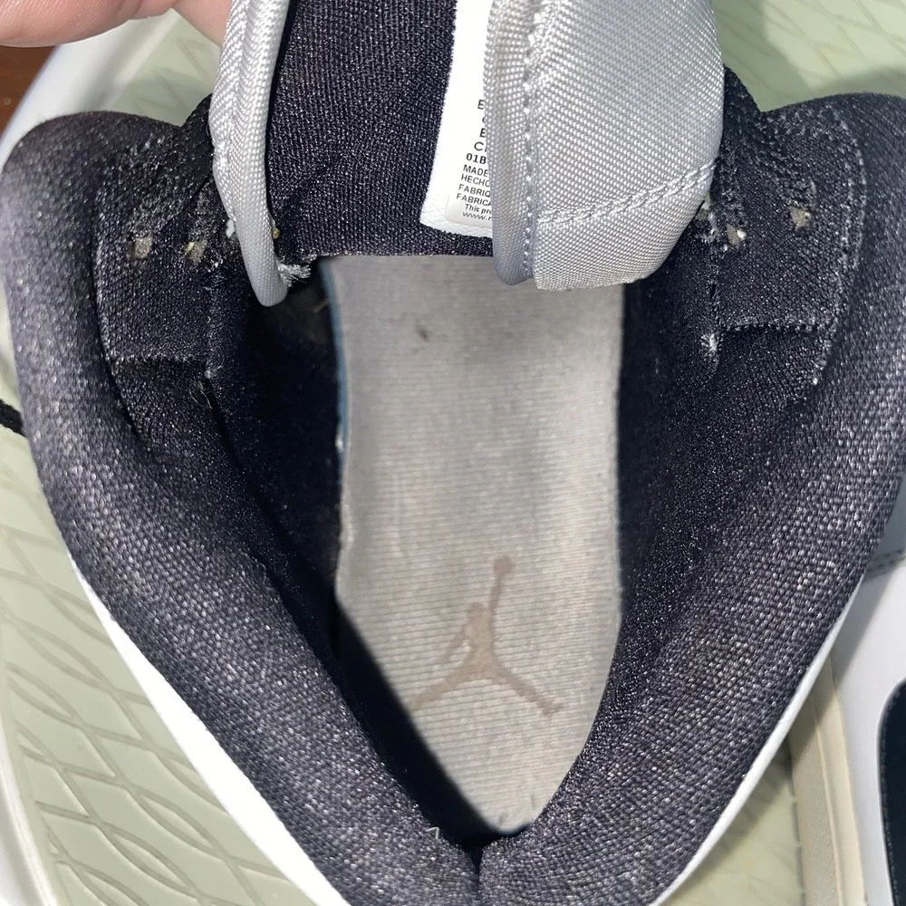 Air Jordan 1 Men's Mid Light Smoke Grey Leather High-top Sneakers Size 9‎